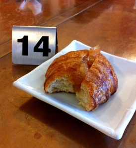 A delightful vanilla pear croissant from Dwelltime Coffeehouse